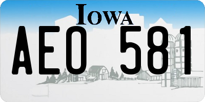 IA license plate AEO581