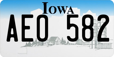 IA license plate AEO582