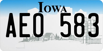 IA license plate AEO583
