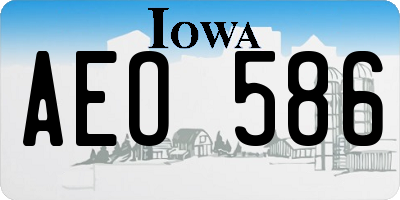 IA license plate AEO586