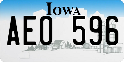 IA license plate AEO596