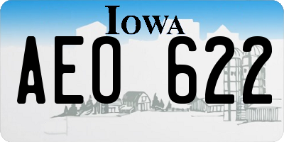 IA license plate AEO622