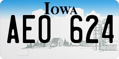 IA license plate AEO624