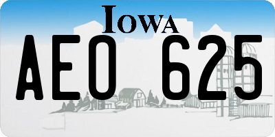 IA license plate AEO625
