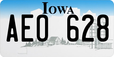 IA license plate AEO628