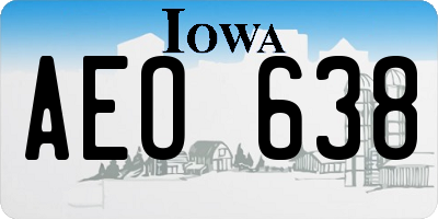 IA license plate AEO638