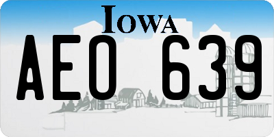 IA license plate AEO639