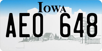 IA license plate AEO648
