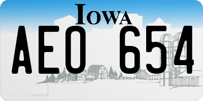 IA license plate AEO654