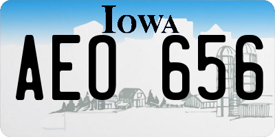 IA license plate AEO656