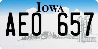 IA license plate AEO657