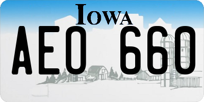 IA license plate AEO660