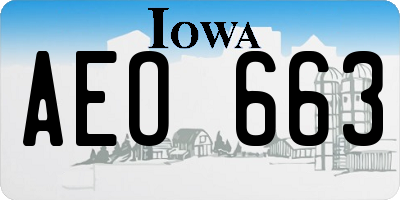 IA license plate AEO663
