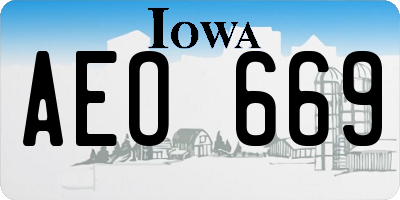 IA license plate AEO669