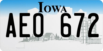 IA license plate AEO672