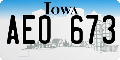 IA license plate AEO673