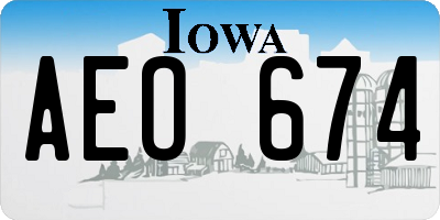 IA license plate AEO674