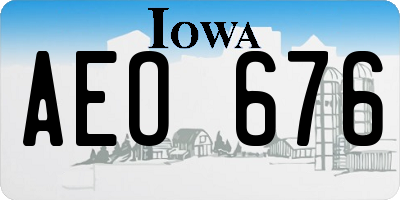 IA license plate AEO676