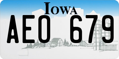 IA license plate AEO679