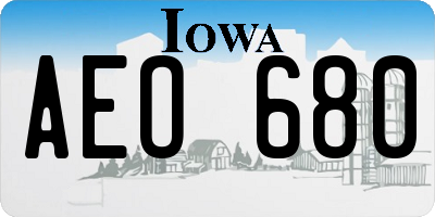 IA license plate AEO680