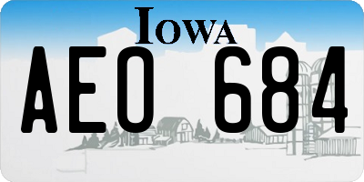 IA license plate AEO684