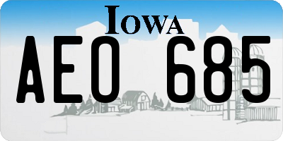 IA license plate AEO685