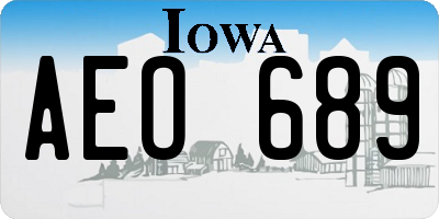 IA license plate AEO689
