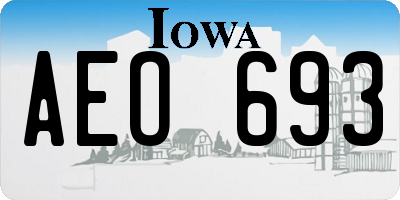 IA license plate AEO693