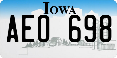 IA license plate AEO698