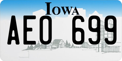IA license plate AEO699