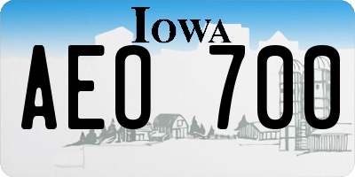 IA license plate AEO700