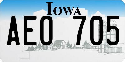 IA license plate AEO705