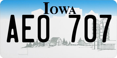 IA license plate AEO707