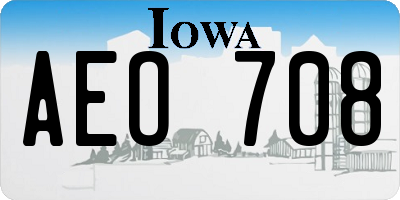 IA license plate AEO708