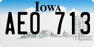 IA license plate AEO713