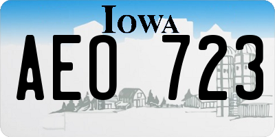 IA license plate AEO723