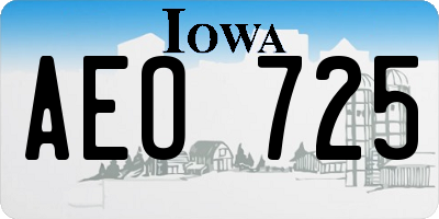 IA license plate AEO725