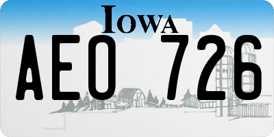 IA license plate AEO726