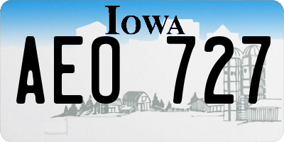 IA license plate AEO727