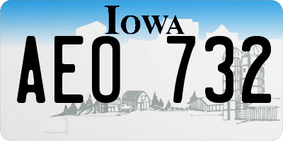 IA license plate AEO732