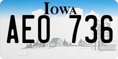 IA license plate AEO736
