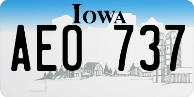 IA license plate AEO737