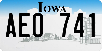 IA license plate AEO741