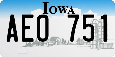 IA license plate AEO751