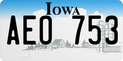 IA license plate AEO753