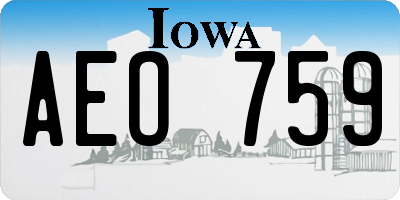 IA license plate AEO759