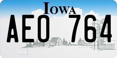 IA license plate AEO764