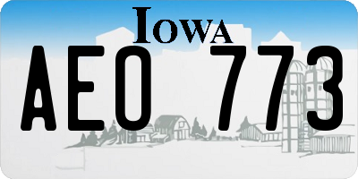 IA license plate AEO773