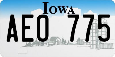 IA license plate AEO775