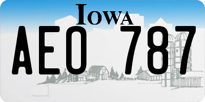 IA license plate AEO787
